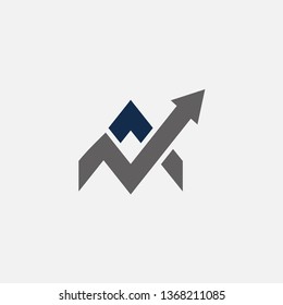 simple logo design with matching color combinations
also has a unique style
arrow which means increase