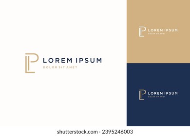 simple logo design or monogram or initials LP or PL