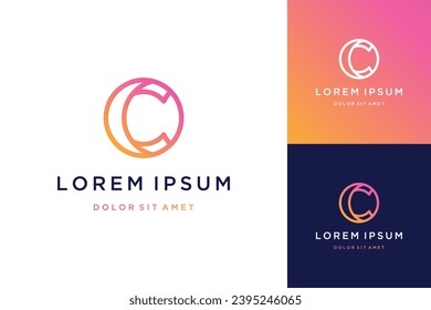 simple logo design or monogram or initials letter C with a circle
