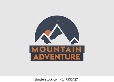 simple logo design mountain with elegant concept