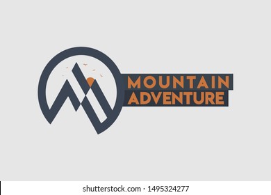 simple logo design mountain with elegant concept