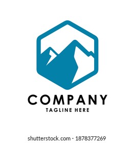 Simple logo design of a mountain in geometric lines. This logo is suitable for your company project.