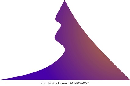 Diseño de logotipo sencillo para una silueta de montaña con gradaciones naranja y violeta para un logotipo conceptual