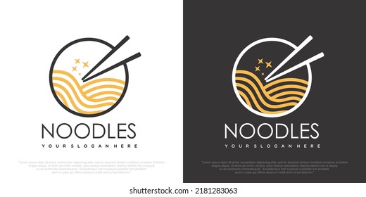 simple logo design noodle in circle.