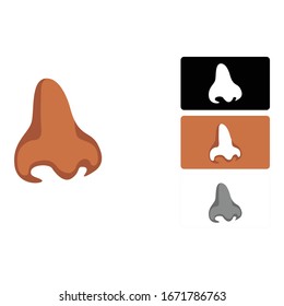 Simple Logo Design of a Nose in Brown, White and Grey