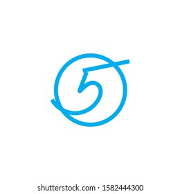 simple logo design with number five