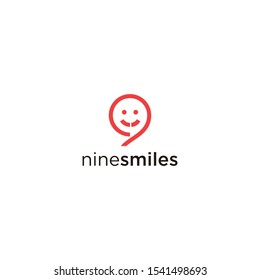 Simple logo design of number nine and smiles with white background - EPS10 - Vector.