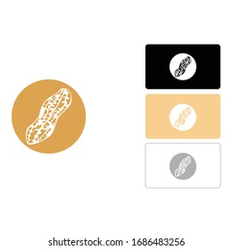 Diseño de un logotipo simple en una nuez de color marrón