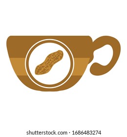 Einfaches Logo-Design einer Nut in Braun