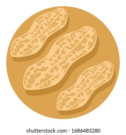 Simple Logo Design of a Nut in Brown