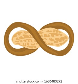 Simple Logo Design of a Nut in Brown