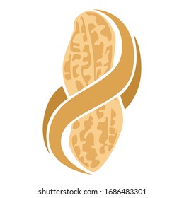 Simple Logo Design of a Nut in Brown