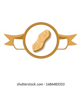 Simple Logo Design of a Nut in Brown
