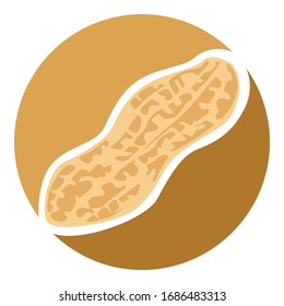 Simple Logo Design of a Nut in Brown