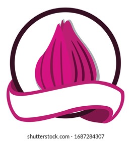 Simple Logo Design of an Onion in Purple