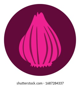 Simple Logo Design of an Onion in Purple