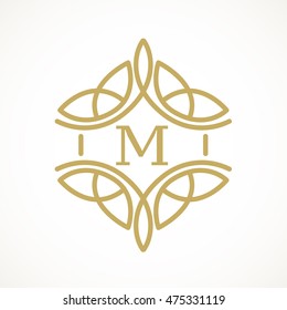 simple logo design ornament. vector illustration luxury monogram