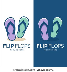 simple logo design for a pair of flip flops