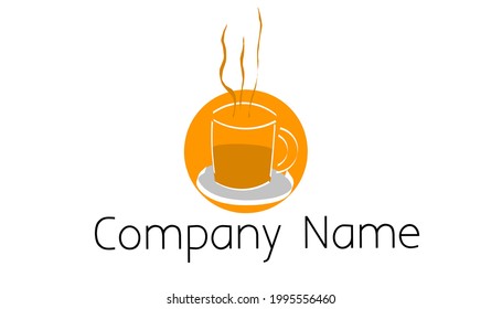 Simple logo design, with a pattern of a glass filled with coffee