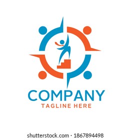 diseño simple de logotipo de una persona que busca algo en una brújula. Este logotipo es adecuado para su proyecto de empresa.