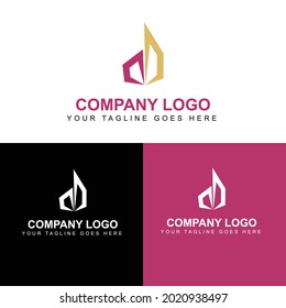Simple logo design with pink and brown main logo colors, for your company and business.