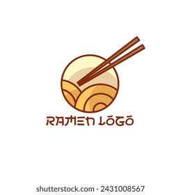 Einfaches Logo-Design Ramen-Nudel. Gut für firmennahes Restaurant und Getränke.
