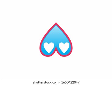 Simple logo design with red love heart symbol