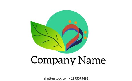 A simple logo design for a small company,with leaf patterns and strands of cloth  