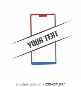 simple logo design smartphone with red and blue color