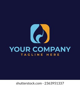 Simple logo design with square object and modern color style