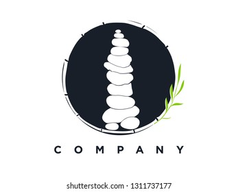 simple logo design stone balance.