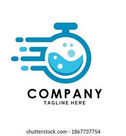 the simple logo design of a stopwatch with a water washing machine inside. This logo is suitable for your company projects.