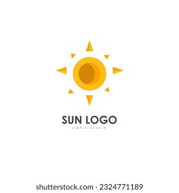 Simple logo design The sun is shining, depicting one side of charisma, there are elements of triangles and circles, has an orange color, suitable for brand logos.