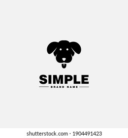 Plantilla simple de diseño de logotipo, con un icono de cabeza de perro negro