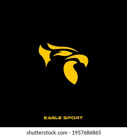 Simple logo design template, with a black and yellow eagle head icon