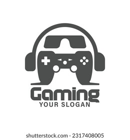 Simple logo design template for electronic game pad