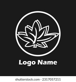 Simple logo design template. with leaf and color black and white