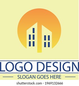 Simple logo design template for real estate. Vector format.