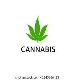 Simple logo design, template or symbol of popular cannabis