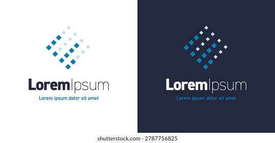 Simple Logo Design Template - visualizing concepts like audio processing, spectrometry and diagnostic charting, and digital processes and components