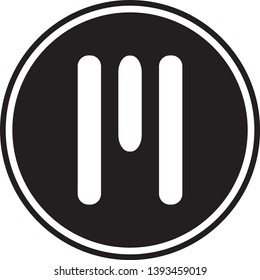 Simple logo design that can be used as a multimedia company identity, for example. Logo design of letter M abstract.