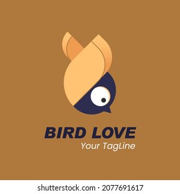 Simple logo design .trend love symbol with index finger and thumb. with bird shape