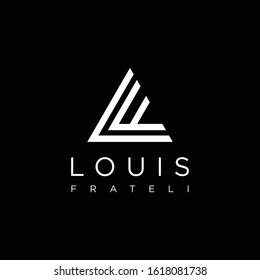 Simple logo design of triangle and letter LF with dark background - EPS10 - Vector.