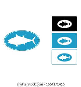 Diseño de logotipo simple en azul, negro y blanco