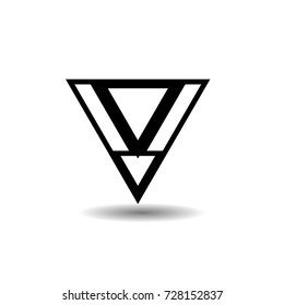 Simple Logo Design. Vector illustration. Urban Triangular Shape Form. 