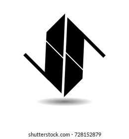 Simple Logo Design. Vector illustration. Urban Triangular Shape Form. 