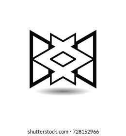 Simple Logo Design. Vector illustration. Urban Triangular Shape Form. 