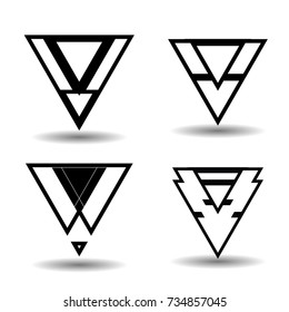 Simple Logo Design. Vector illustration. Urban Triangular Shape Form. 