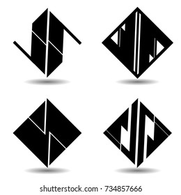 Simple Logo Design. Vector illustration. Urban Triangular Shape Form. 