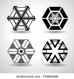 Simple Logo Design. Vector illustration. Urban Triangular Shape Form. 